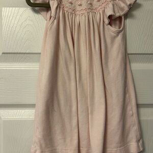 Smocked pink striped petit bebe dress